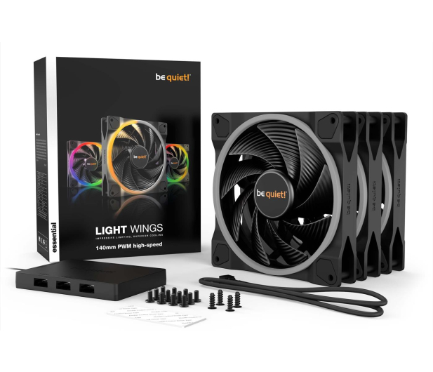 BE QUIET! Zestaw wentylatorów Light Wings 140mm PWM High-speed 3-Pack BL079 - 699466 - zdjęcie 5